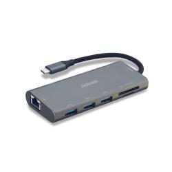 Stacja dokująca LINDY USB-C do 1xVGA/1xHDMI/1xRJ45/3xUSB 3.0/1xUSB-C/1xmicroSD/1xSD