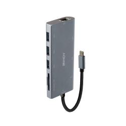 Stacja dokująca LINDY USB-C do 1xVGA/1xHDMI/1xRJ45/3xUSB 3.0/1xUSB-C/1xmicroSD/1xSD