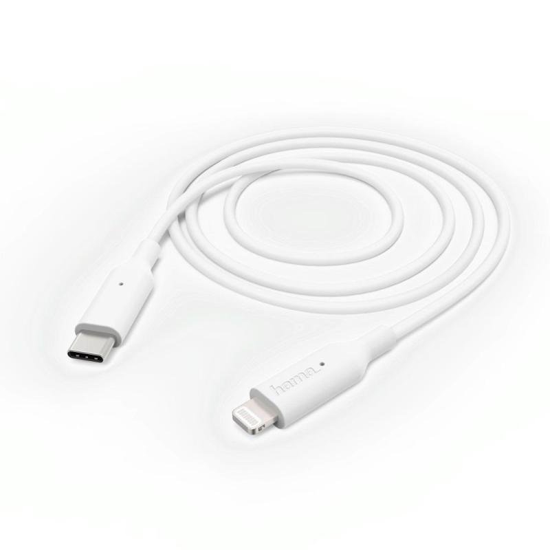 Kabel USB 2.0 Hama Data Lightning/TYP-C MFI 1m biały