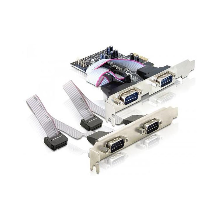 IO Delock PCIe 4x szeregowy RS-232 LP z uchwytem niskoprofilowym