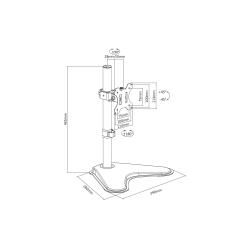 Stojak biurkowy pojedynczy DIGITUS, 1xLCD, max. 32", max. 8kg, uchylno-obrotowy 180° PIVOT