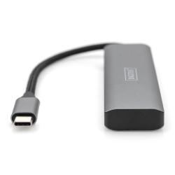 Hub USB Typ C DIGITUS 4-portowy 2x USB-A, 2x USB-C aluminium 10Gbps