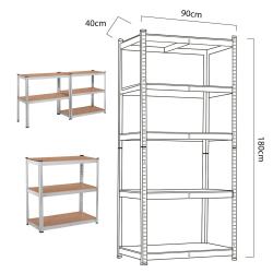 Regał magazynowy metalowy szafka GreenBlue GB378 175 kg x5 180x90x40cm ocynk rozkładany MDF