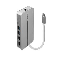 Replikator portów LINDY USB-C do 2xHDMI/2xUSB/1xUSB-C/1xRJ45/1xAudio