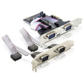 IO Delock PCIe 4x szeregowy RS-232 LP z uchwytem niskoprofilowym