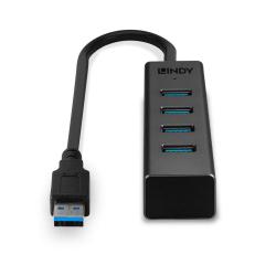 Hub USB 3.0 LINDY 4 Port czarny