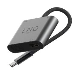 Replikator portów LINQ USB-C Hub 4w1 VGA HDMI 4K