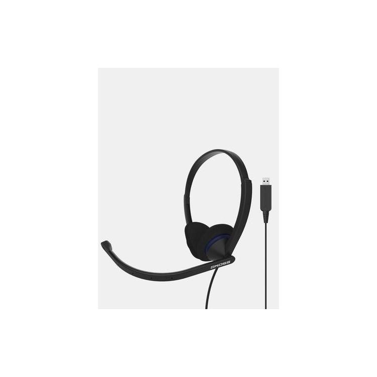 Koss Headphones CS200 USB Wired, On-Ear, Microphone, USB Type-A, Black