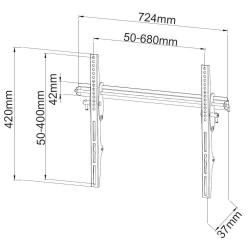 Uchwyt ścienny Techly 40"-65", 50kg uchylny z blokadą