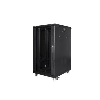 Szafa rack Lanberg FF01-6822-12B (22U 19'' 1160 mm / 600mm / 800 mm stojąca Szklane 800 kg kolor czarny)