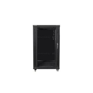 Szafa rack Lanberg FF01-6822-12B (22U 19'' 1160 mm / 600mm / 800 mm stojąca Szklane 800 kg kolor czarny)