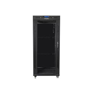 LANBERG SZAFA STOJĄCA RACK 19" 27U 600X600 DRZWI SZKLANE LCD CZARNA FF01-6627-12BL (FLAT PACK)