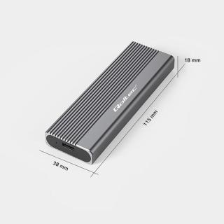 Obudowa | kieszeń na dysk SSD M.2 | SATA | NGFF | USB-C | Super speed 6Gb/s | 2TB | Szara