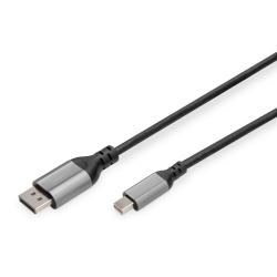 Kabel adapter DIGITUS PREMIUM miniDisplayPort - DisplayPort 8K 60Hz miniDP/DP M/M 1m