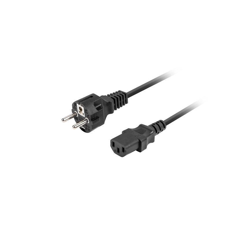 Kabel zasilający Lanberg CEE 7/7 - IEC 320 C13 1,8m VDE czarny prosty