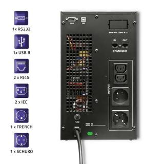 Qoltec Zasilacz awaryjny UPS On-line | Pure Sine Wave | 3kVA | 2.4kW | LCD | USB