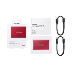 Dysk zewnętrzny SSD Samsung T7 (500GB USB 3.2 czerwony MU-PC500R/WW)