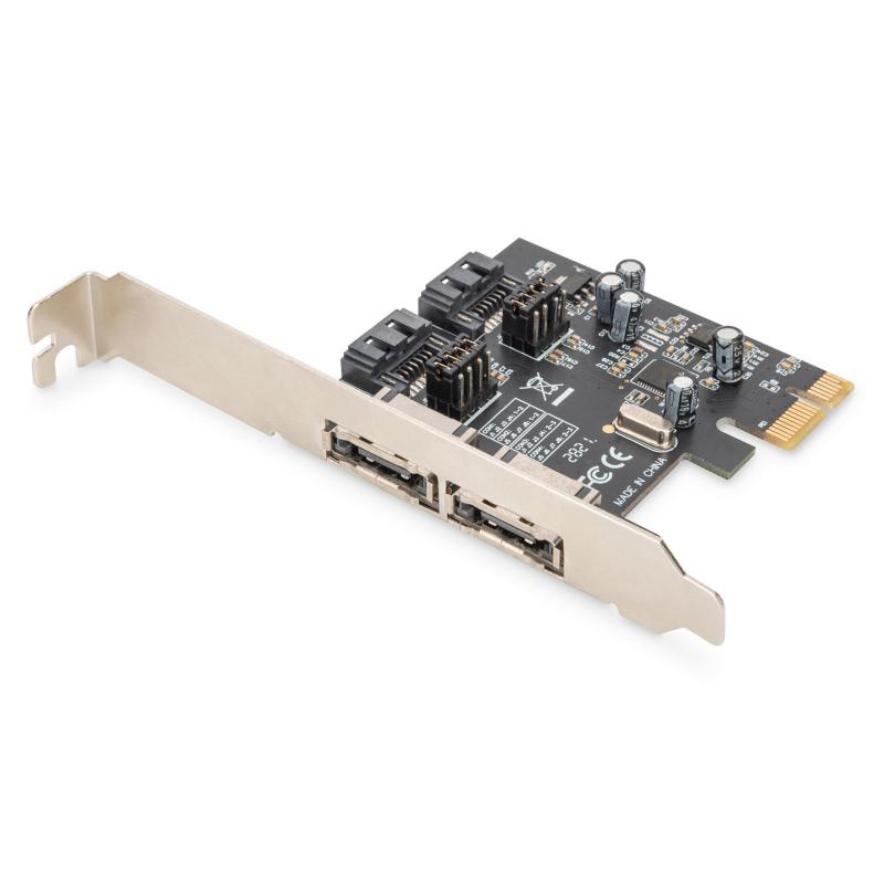 Karta rozszerzeń/Kontroler DIGITUS SATA III PCI Express 2x SATA 2x eSATA Low Profile Chipset: ASM106X