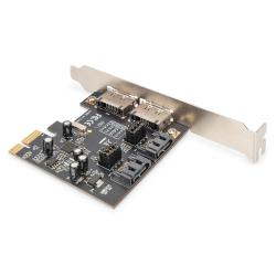 Karta rozszerzeń/Kontroler DIGITUS SATA III PCI Express 2x SATA 2x eSATA Low Profile Chipset: ASM106X