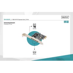 Karta rozszerzeń/Kontroler DIGITUS SATA III PCI Express 2x SATA 2x eSATA Low Profile Chipset: ASM106X