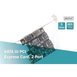 Karta rozszerzeń/Kontroler DIGITUS SATA III PCI Express 2x SATA 2x eSATA Low Profile Chipset: ASM106X