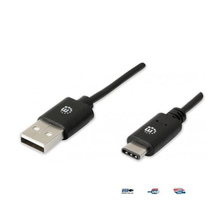 Kabel Manhattan USB 2.0 MIC-C/A M/M 1m, czarny