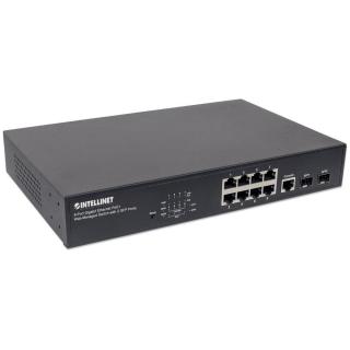 Switch zarządzalny Intellinet 8x 10/100/1000 Mbps PoE+, 2...