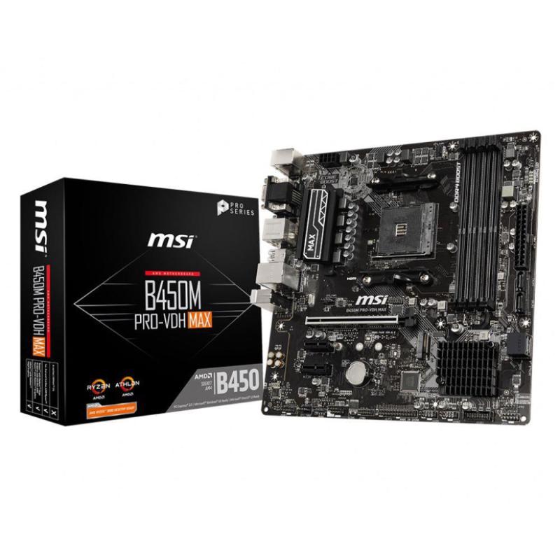 Płyta MSI B450M PRO-VDH MAX/AMD B450M/DDR4/SATA3/M.2/USB3.1/PCIe3.0/AM4/mATX