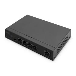 Switch niezarządzalny DIGITUS 4x Gigabit Ethernet, PoE af/at 60W, 1 port uplink, desktop