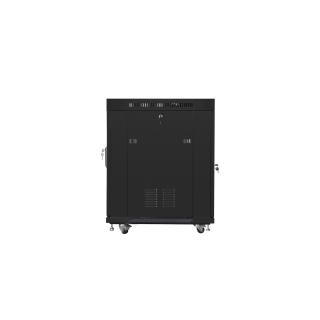 LANBERG SZAFA STOJĄCA RACK 19" 15U 800X1000 DRZWI SZKLANE LCD CZARNA FF01-8015-12BL (FLAT PACK)