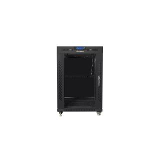 LANBERG SZAFA STOJĄCA RACK 19" 15U 800X1000 DRZWI SZKLANE LCD CZARNA FF01-8015-12BL (FLAT PACK)