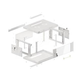 Szafa jednosekcyjna Lanberg WF01-6404-10S (4U 368mm / 600mm / 450 mm wisząca Szklane 19'' kolor szary)