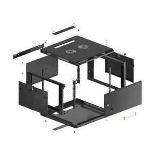 LANBERG SZAFA WISZĄCA RACK 19" 6U 600X600 DRZWI METALOWE CZARNA (FLAT PACK) WF01-6606-00B