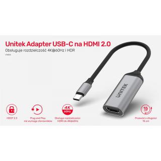 Adapter USB-C - HDMI 2.0 4K 60Hz M/F V1420A