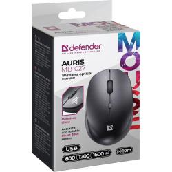 Mysz bezprzewodowa Defender AURIS MB-027 optyczna bezklikowa silent 1600dpi czarna