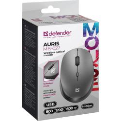 Mysz bezprzewodowa Defender AURIS MB-027 optyczna bezklikowa silent 1600dpi szara