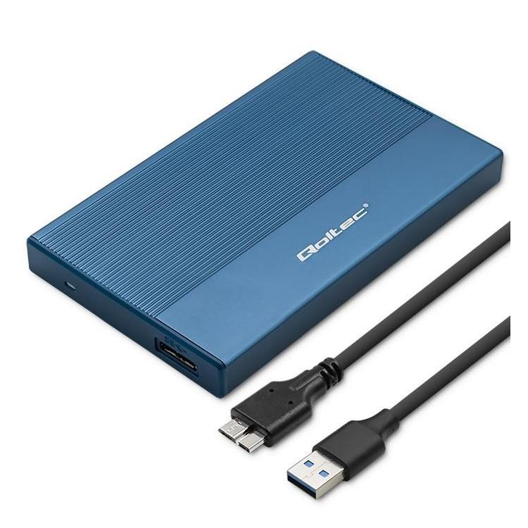 Obudowa | Kieszeń na dysk SSD HDD 2.5" | SATA | USB 3.0 | Super speed 5Gb/s | 2TB | Niebieskia