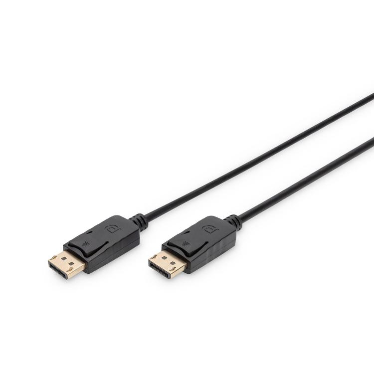 Kabel DP/DP M/M z zatrzaskami czarny 15m Displayport 1080p 60Hz FHD