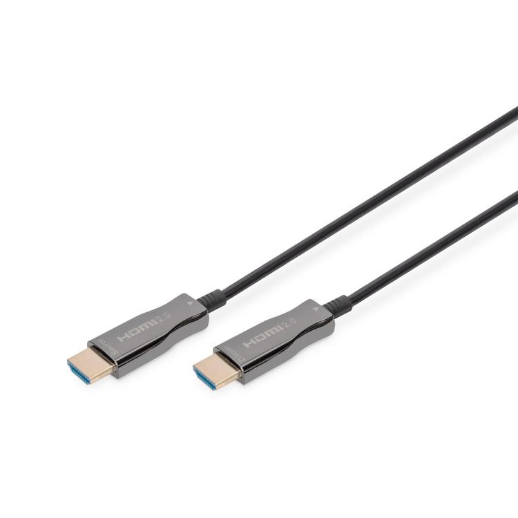 DIGITUS KABEL POŁĄCZENIOWY HYBRYDOWY AOC HDMI 2.0 PREMIUM HIGH SPEED 4K60HZ UHD HDMI A/HDMI A M/M CZARNY 15M AK-330125-150-S