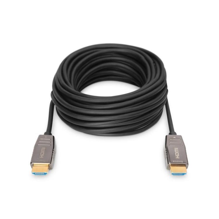 Kabel połączeniowy hybrydowy HDMI 2.1 Ultra High Speed 8K60Hz UHD HDMI A/HDMI A M/M czarny 10m