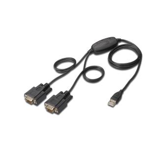 Konwerter/Adapter USB 2.0 do 2x RS232 (DB9)z kablem USB A...