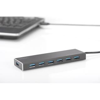 DIGITUS HUB USB 3.0/KONCENTRATOR 7XUSB 3.0 SUPERSPEED, AKTYWNY, ALUMINIUM DA-70241-1