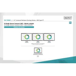 Stacja dokująca DIGITUS USB Typ C 12 portów Dual Monitor 4K 30Hz PD 3.0 RJ45 SD VGA HQ aluminiowa