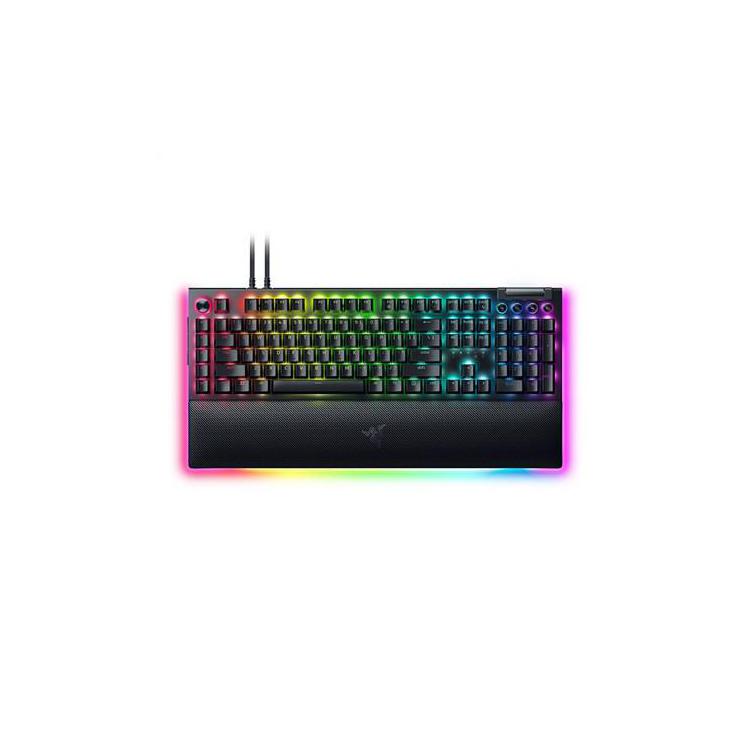 Mechaniczna klawiatura do gier Razer BlackWidow V4 Pro RGB LED light, US, Przewodowa, Czarny, Zielony Przełączniki, Klawiatura