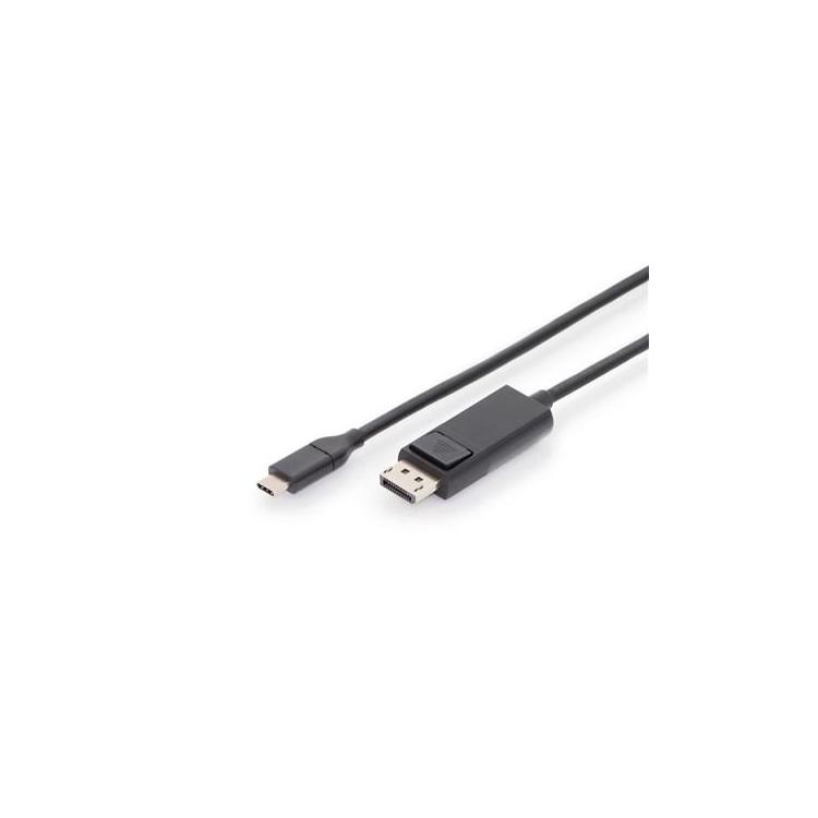 Kabel USB C/DP M/M czarny 2m USB 3.1 SuperSpeed+ 4K 60Hz