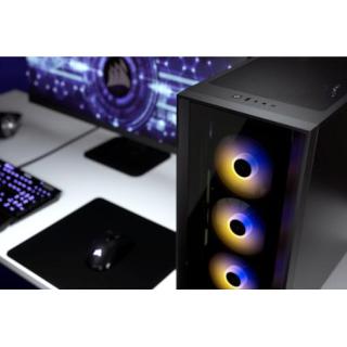 Korsarz | Obudowa Mid-Tower ATX ze szkła hartowanego | iCUE 4000X RGB | Szyba boczna | Wieża środkowa | Czarny | Zasilacz w