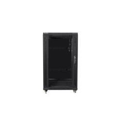 Szafa instalacyjna Rack stojąca 19" 22U 600x600 czarna Lanberg (flat pack)