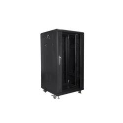 Szafa instalacyjna Rack stojąca 19" 22U 600x600 czarna Lanberg (flat pack)