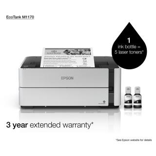 Epson EcoTank M1170 Mono Inkjet Inkjet Printer Wi-Fi Maximum ISO A-series paper size A4 White