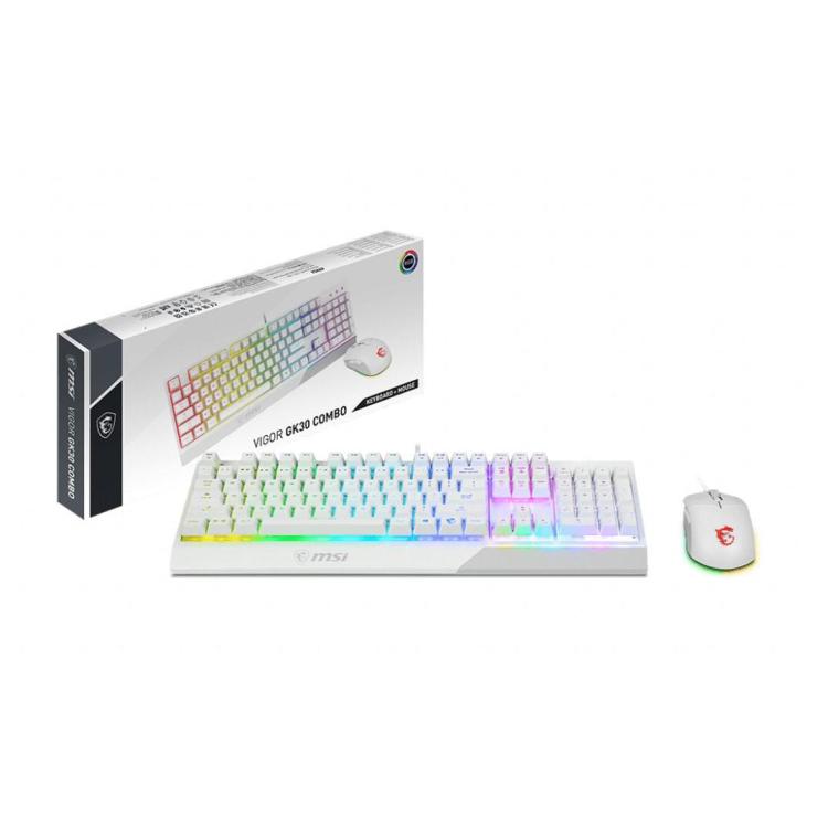 KEYBOARD +MOUSE/VIGOR GK30 COMBO WHITE US MSI